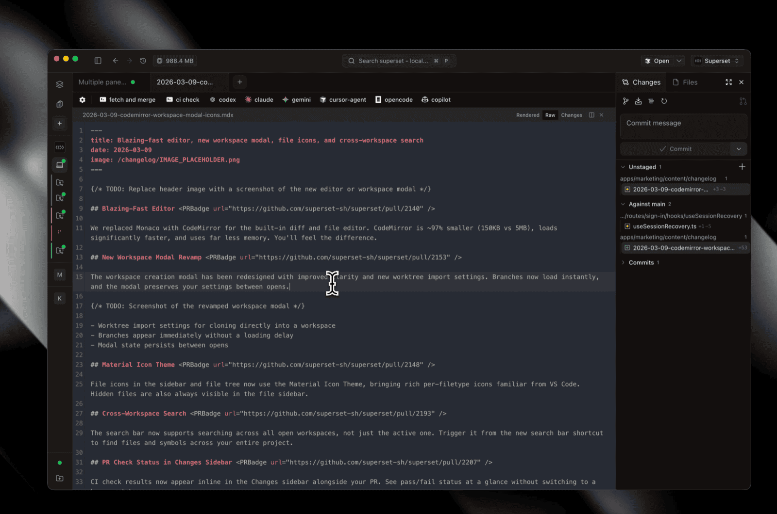 CodeMirror editor