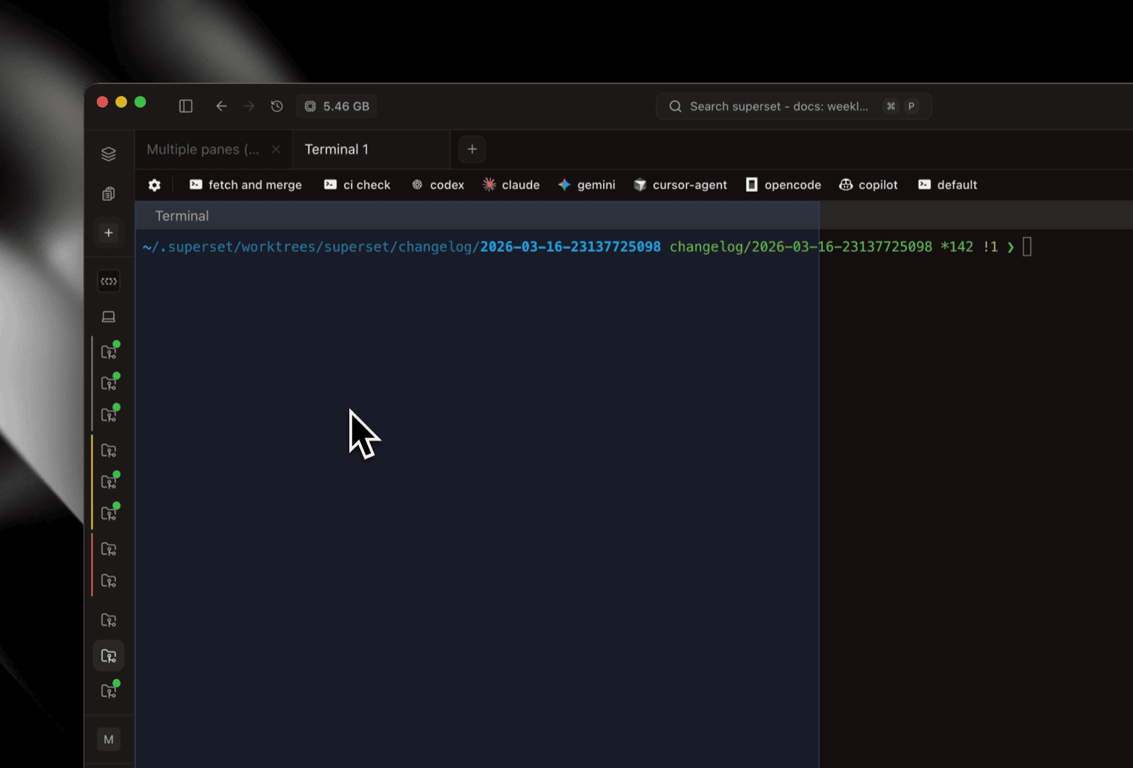 Drag tab into pane
